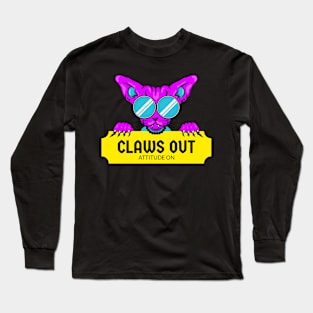 Claws Out Attitude On Cat Funny Long Sleeve T-Shirt